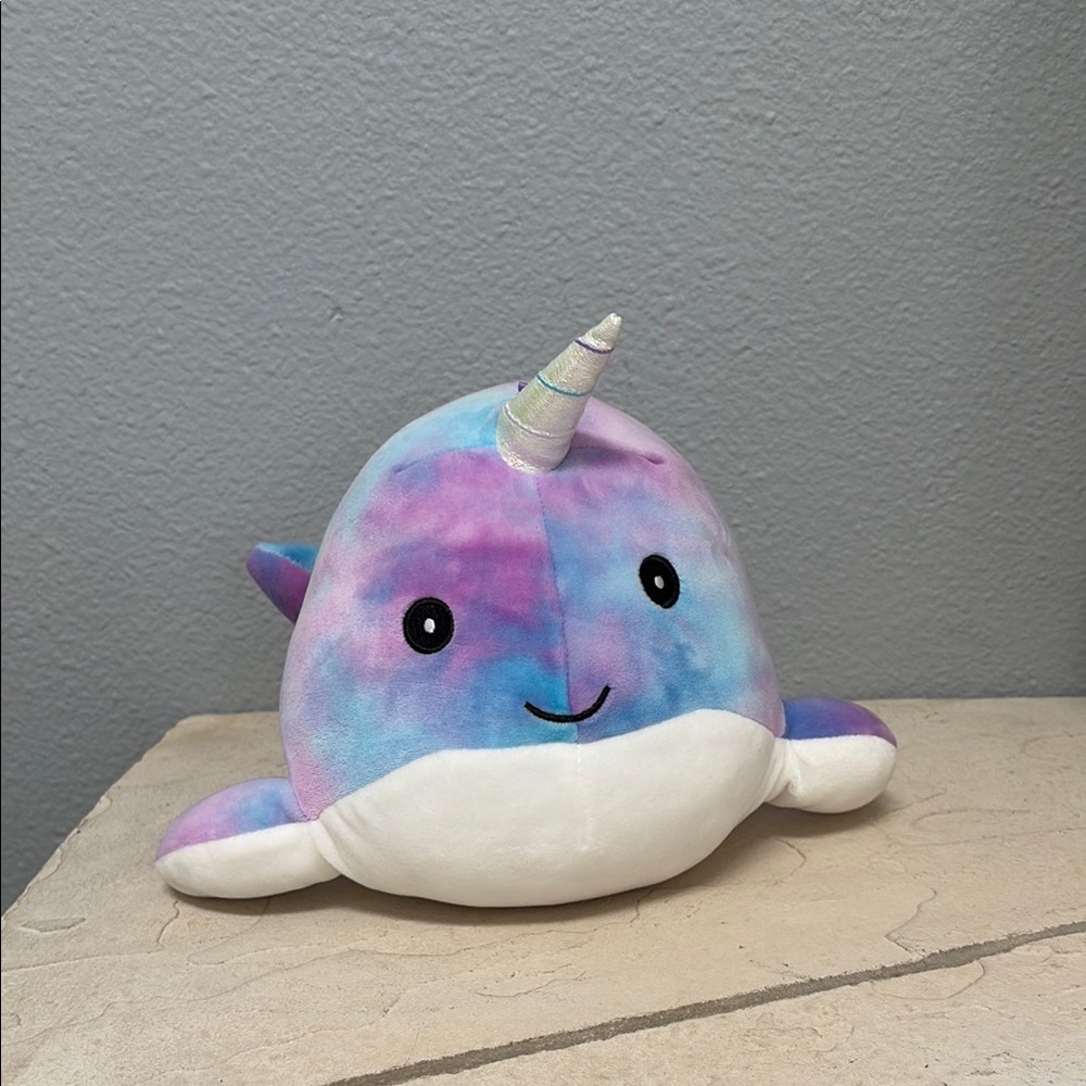 Squishmallows Tie-Dye Narwhal Plush